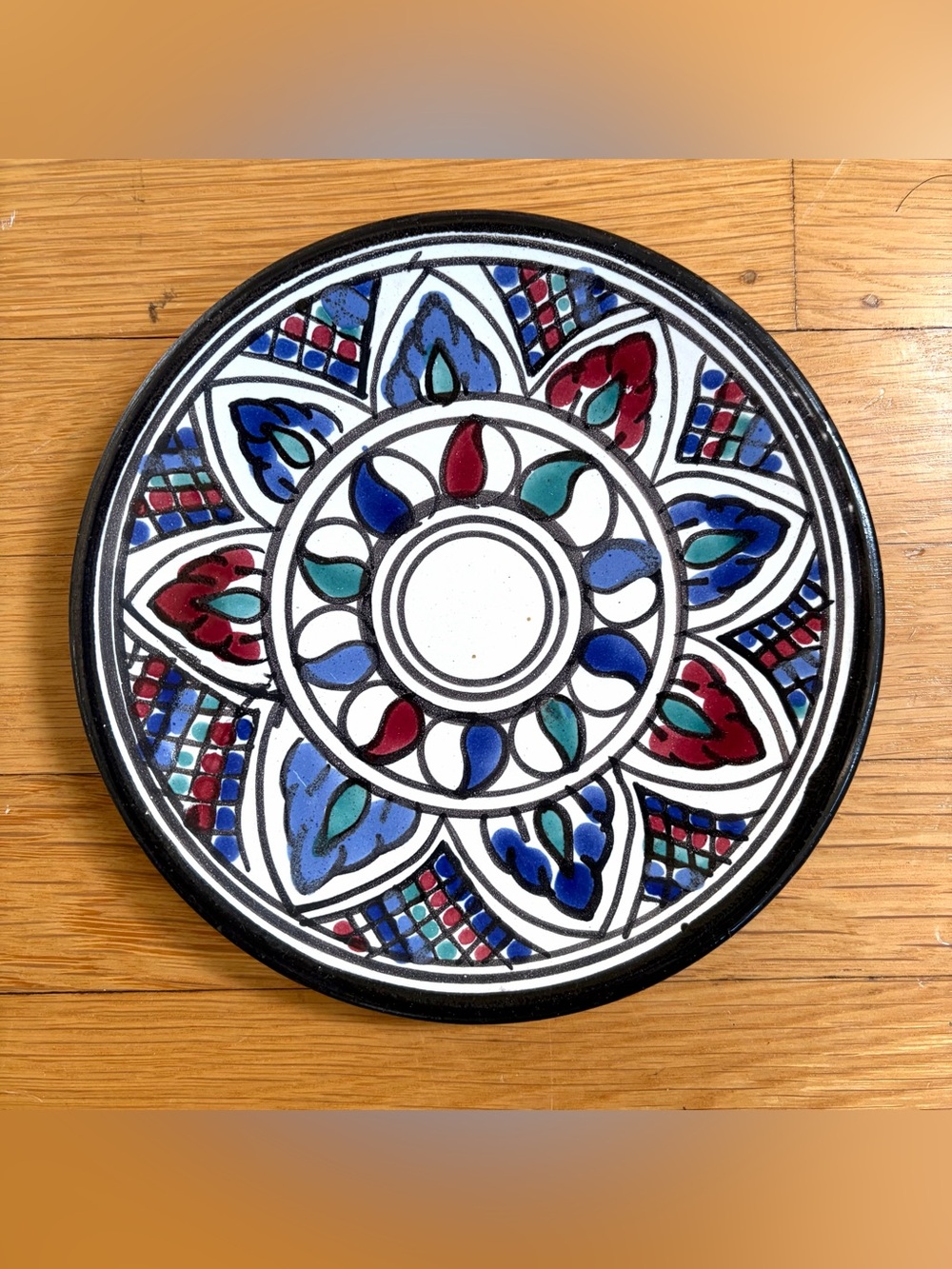 Vintage Handmade Moroccan plate wall hanging 7”